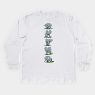 Cute Elephant Kids Long Sleeve T-Shirt